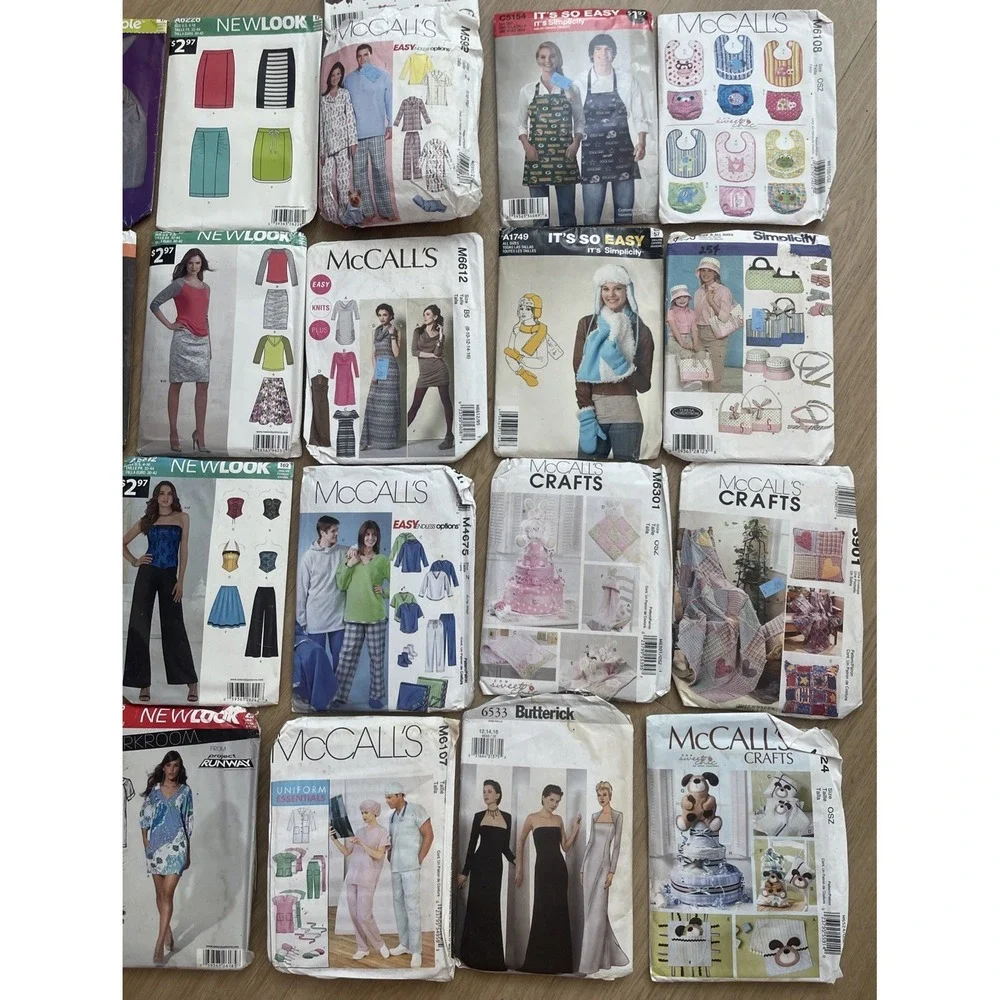 Lot of 21 Mixed Brands Sewing Patterns Simplicity Butterick McCall's New Look